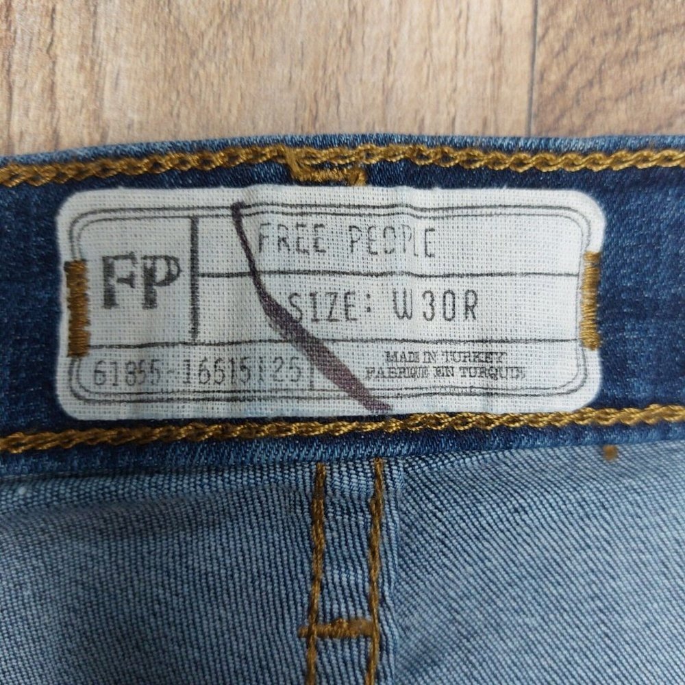 Free People High Rise Stretch Skinny Jeans Sz 30R Dark Wash 61855-16515125 - Picture 15 of 16
